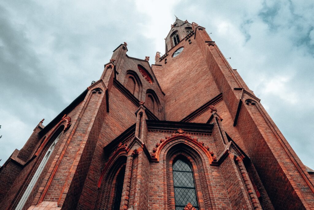 Renaissance-style Catholic church in Poznan Old Market Square, Poland itinerary